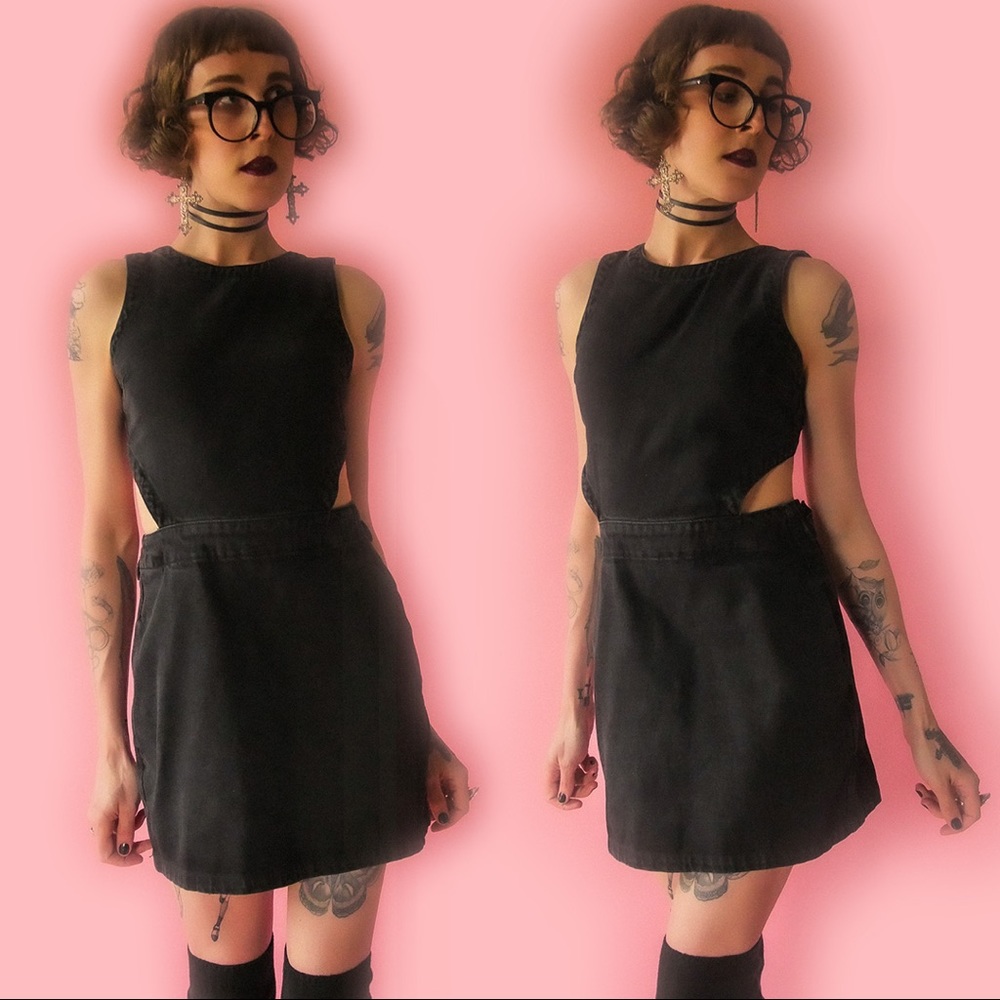 Afends organic washed denim mini dress